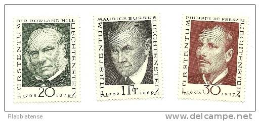 1968 - Liechtenstein 451/53 Pionieri Filatelia   ----- - Nuovi