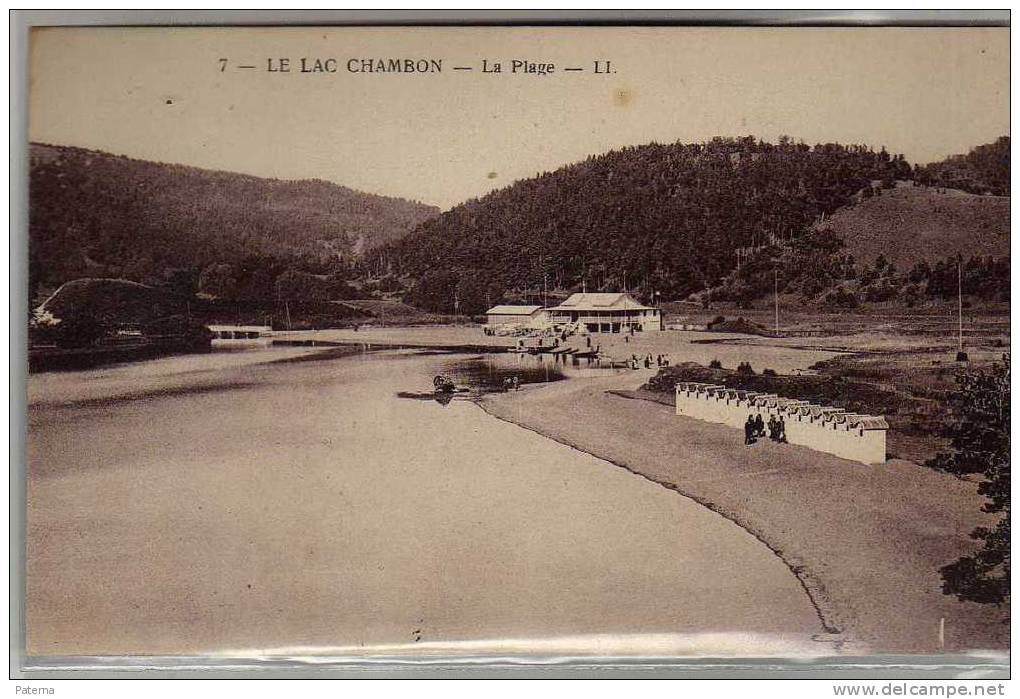 Postal ,Le Lac Chambon, La Playa, La Plage Francia, Post Card - Le Chambon Feugerolles