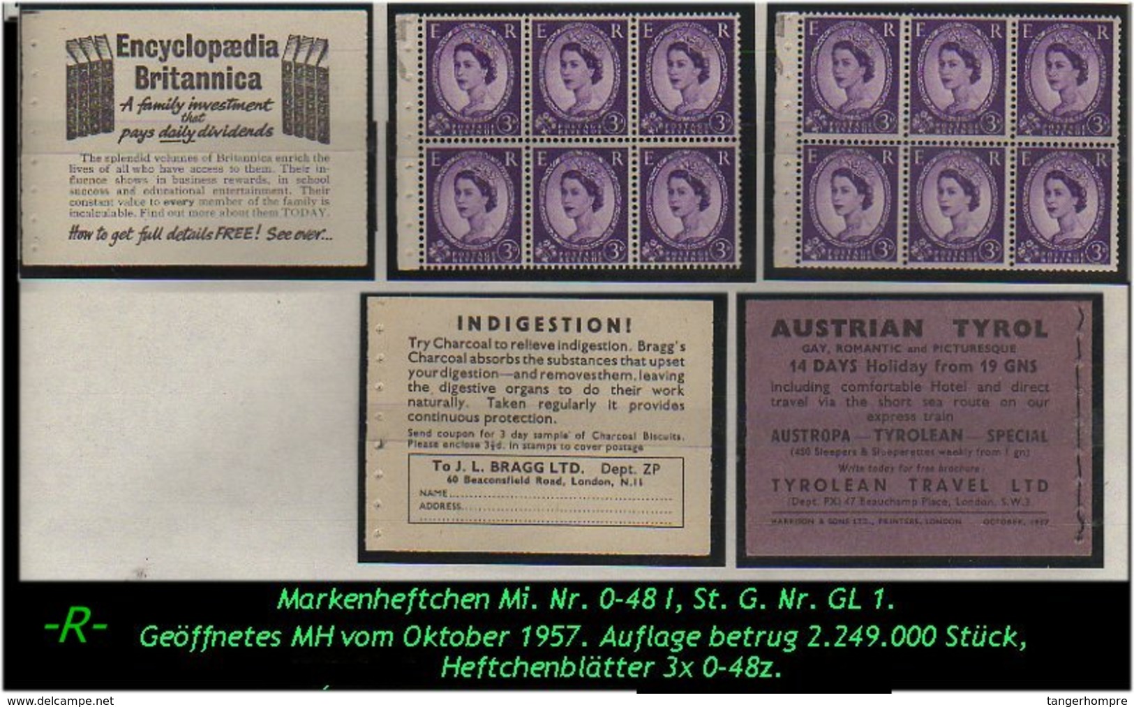 Grossbritannien - 1957, Markenheftchen Mi. Nr. 0-48 I - Carnets