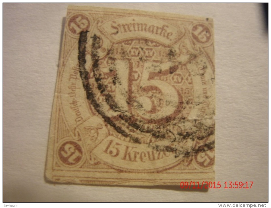 THURN & TAXIS 1859,  MICHEL24 OR SCOTT 51,  15 GR LILAC,  USED - Oblitérés