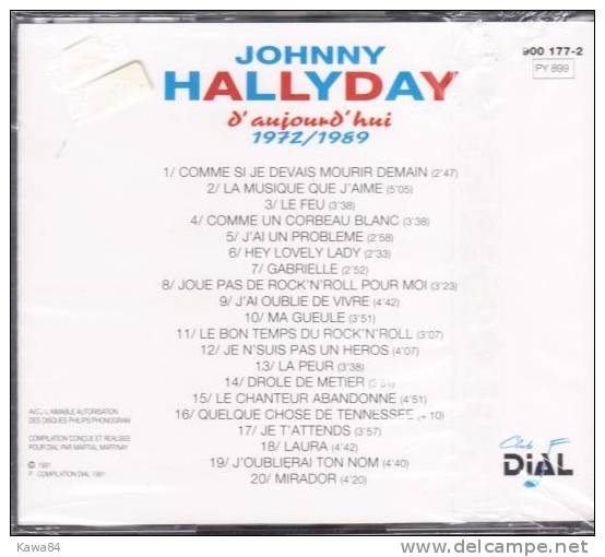 CD Johnny Hallyday " D'aujourd'hui 1972 / 1989 " - Sonstige - Franz. Chansons