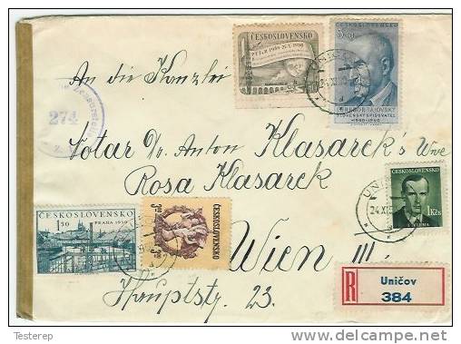 Recom. UNICOV Vers WIEN 24.X.1950 + CENSURE D'Autriche - Brieven En Documenten