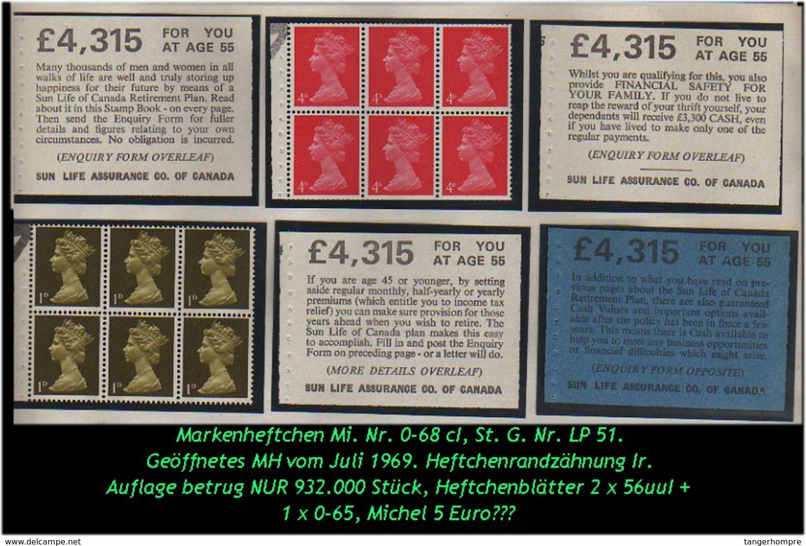 Grossbritannien - November 1969, Markenheftchen Mi. Nr. 0-68 D I. - Booklets