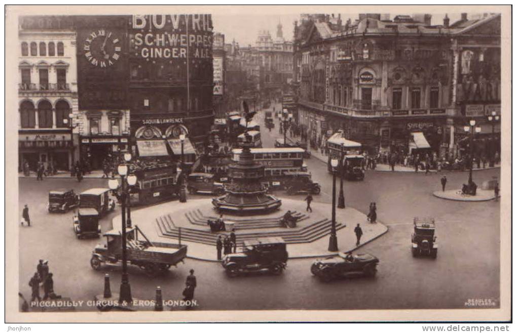 United Kingdom/England-Postcard Unused-  Piccadilly Circus & Eros. London - 2/scans - Piccadilly Circus