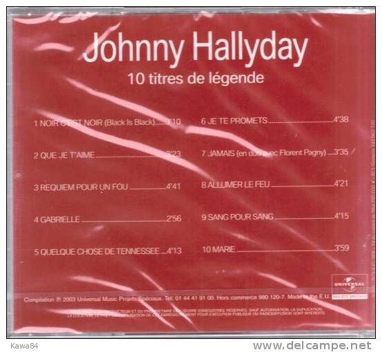 CD  Johnny Hallyday  "  10 Titres De Légende  "  Promo - Collector's Editions