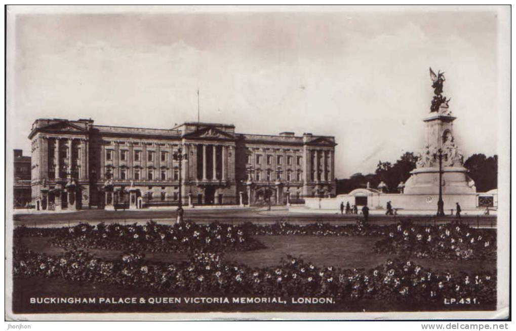 United Kingdom/England-Postcard 1949- Buckingham Palace&Queen Victoria Memorial,London - 2/scans - Buckingham Palace