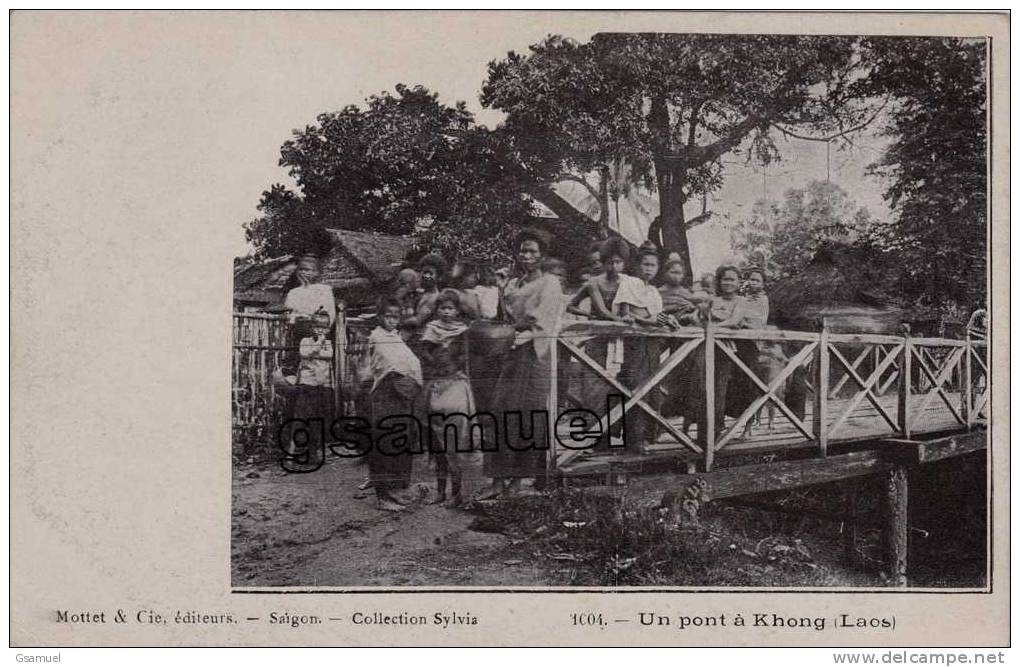 Asie : Laos . -  Un Pont à Khong. - Collection Sylvia. - (voir Scans Recto-verso). - Laos
