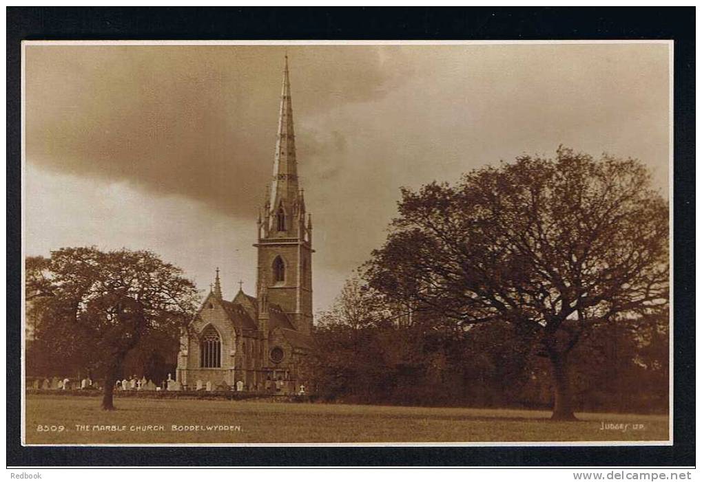 RB 697 - Judges Real Photo Postcard The Marble Church Boddelwydden Flintshire Wales - Flintshire