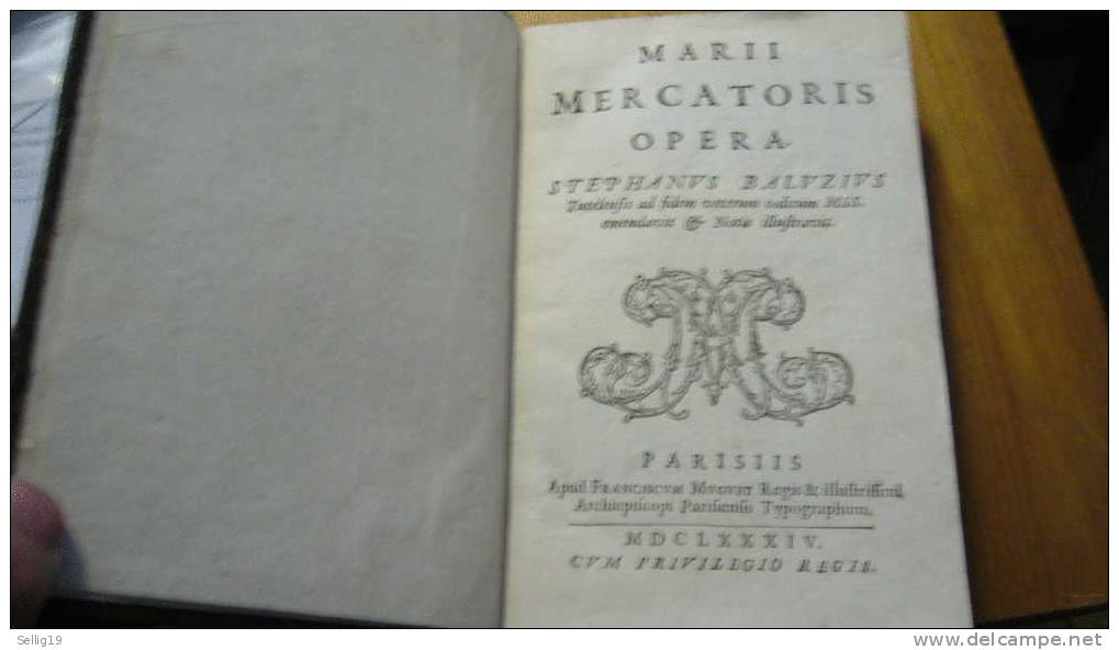 Marii Mercatoris Opera De Baluze - 1684 - Ante 18imo Secolo