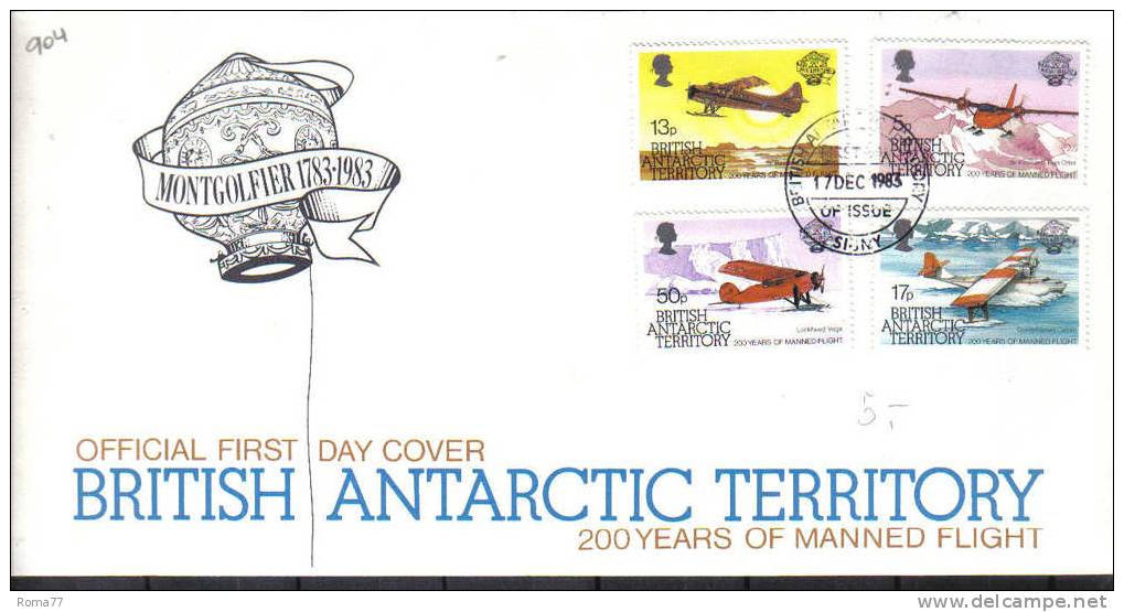 VER904 - B. ANTARTIC T. 1983 ,  La Serie 124/127 Su FDC - FDC