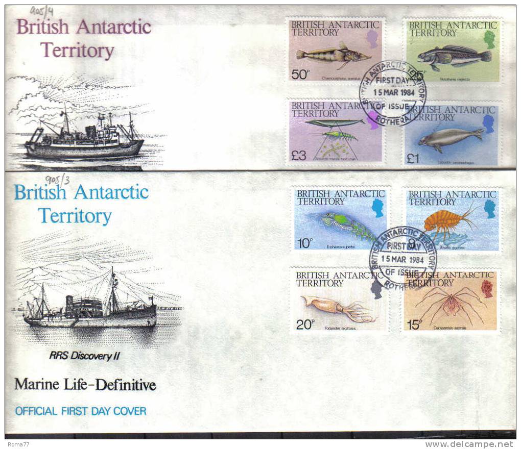 VER905 - B. ANTARTIC T. 1984 ,  La Serie 128/143 Su FDC - FDC