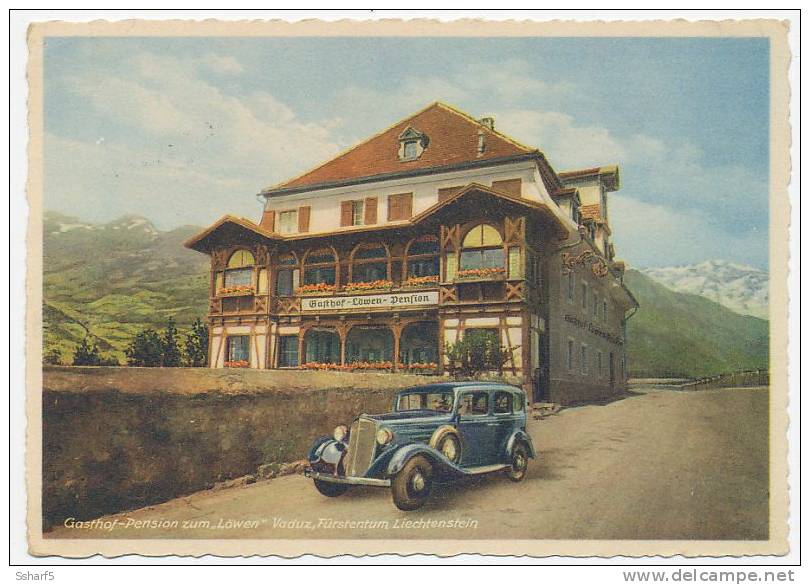 Schönes AUTO Gasthof-Pension Löwen Vaduz 1947 - Liechtenstein