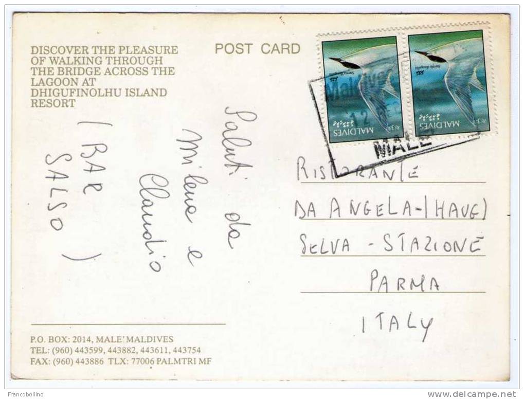 MALDIVES - DHIGUFINOLHU ISLAND RESORT / THEMATIC STAMPS BIRD - Maldives