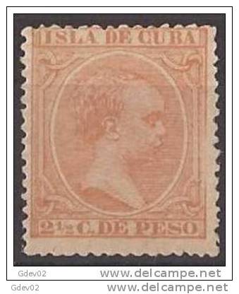 CU118SASF-LB379. España Spain Espagne.CUBA ESPAÑOLA. ALFONSO XIII 1891/1892  (Ed 126**).sin Charnela MAGNIFICO - Kuba (1874-1898)