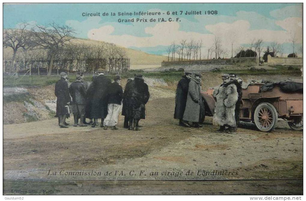 Circuit De La Seine Inférieure : 6 Et 7 Juillet 1908, Grand Prix De L'A.C.F, La Commission De L'A.C.F Au Virage - Londinières