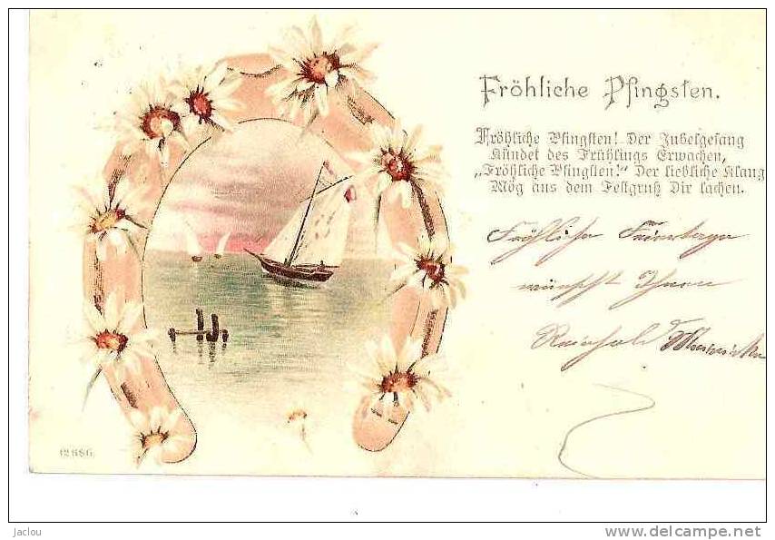 FROHLICHE PFINGSTEN (FER A CHEVAL ET BATEAU) REF 20785 - Pentecostés