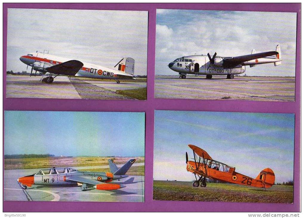 AVIATION -  FORCE AERIENNE BELGE -  LOT DE 12 CARTES DIFFERENTES - CHASSEURS ..BOMBARDIERS...ETC - 1946-....: Ere Moderne