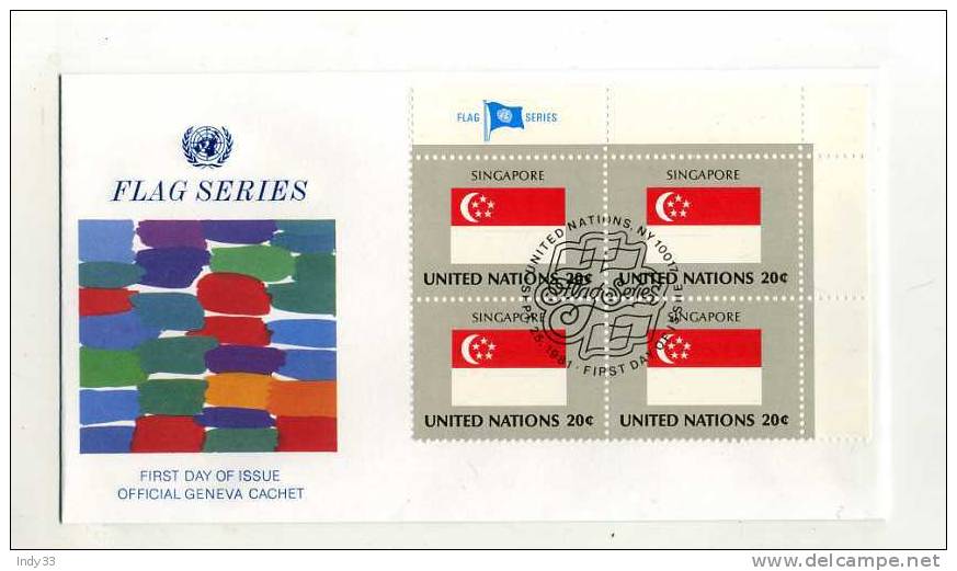 - SUISSE NU GENEVE . FDC FLAG SERIES . SINGAPORE . CACHET 25/9/1981 - FDC