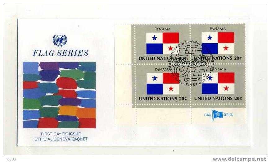 - SUISSE NU GENEVE . FDC FLAG SERIES . PANAMA . CACHET 25/9/1981 - FDC