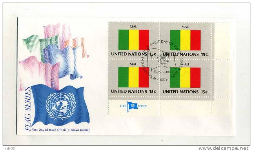 - SUISSE NU GENEVE . FDC FLAG SERIES . MALI . CACHET 26/9/1980 - Storia Postale