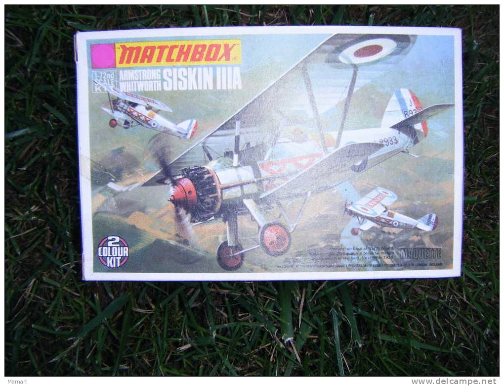 Maquette Avion Militaire-en Plastique--ARMSTRONG WHITWORTH SISKIN IIIA-matchbox -1/72-2 Colour Kit - Vliegtuigen