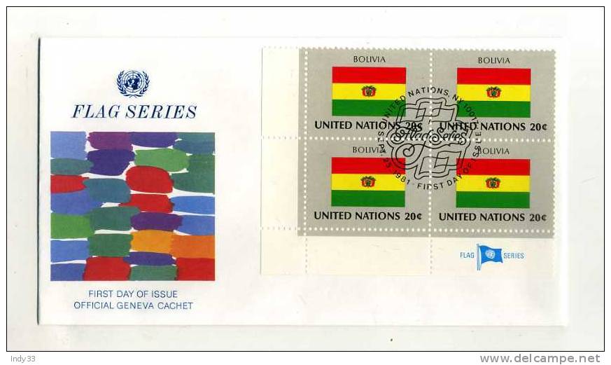 - SUISSE NU GENEVE . FDC FLAG SERIES . BOLIVIA  . CACHET 25/9/1981 - FDC