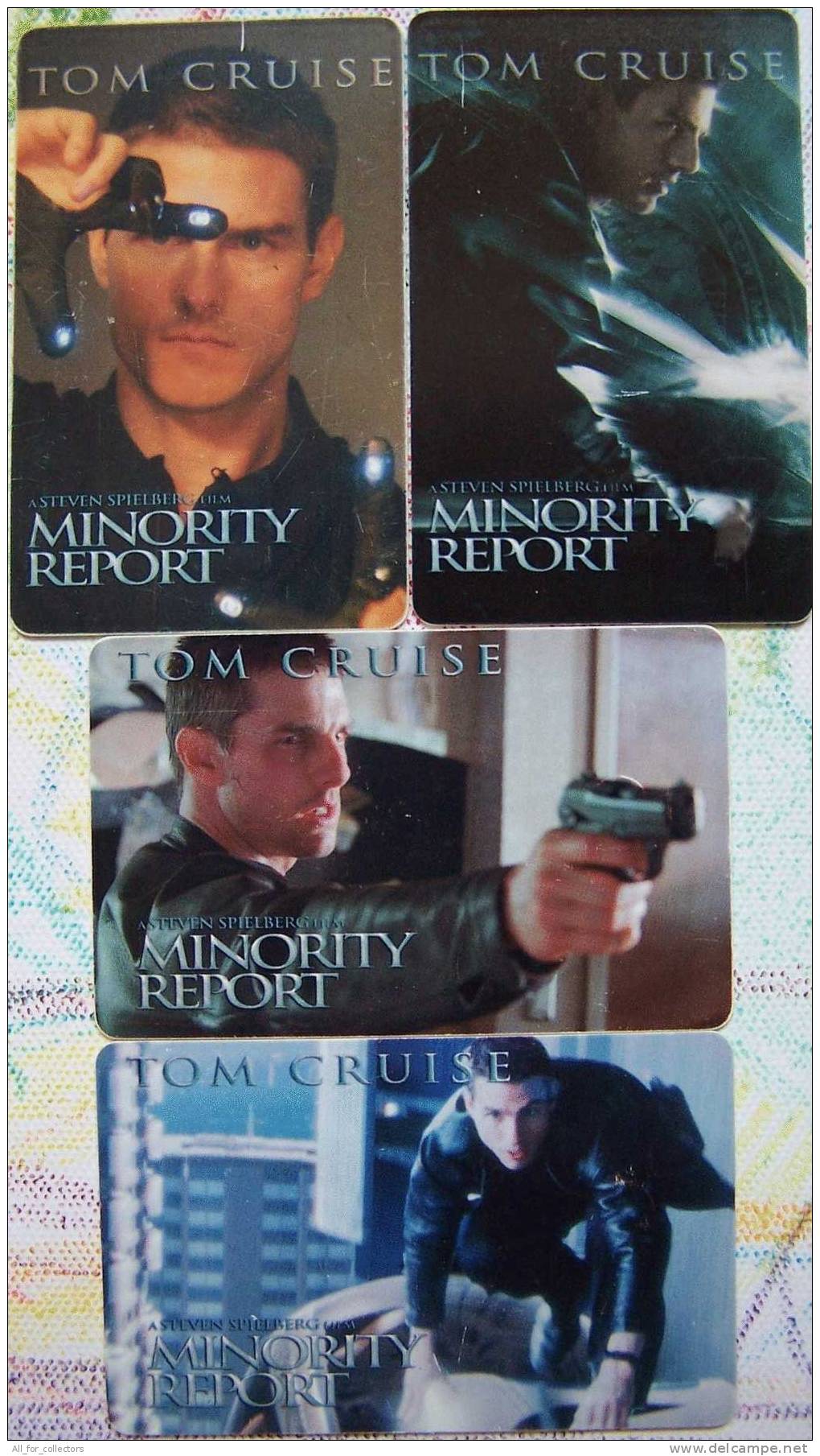 Collection Of 4 TOM CRUISE Cards Cartes Karten From BULGARIA Bulgarie. Cinema Film Steven Spielberg Minority Report Kino - Bulgaria