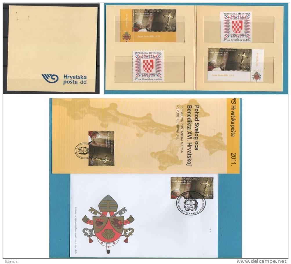 2011-CRO  CROAZIA KROATIEN HRVATSKA VATICANO PAPA BENEDIKT XVI LIMITED SPECIAL OFFER NEVER HINGED - Autres & Non Classés