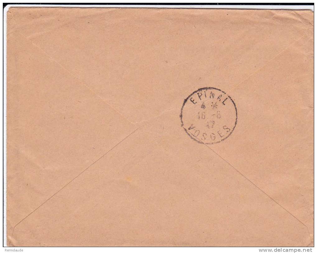 GUERRE 14/18  - LETTRE  RECOMMANDEE Du SECTEUR POSTAL 47 Pour EPINAL (VOSGES) - MERSON - 1900-27 Merson