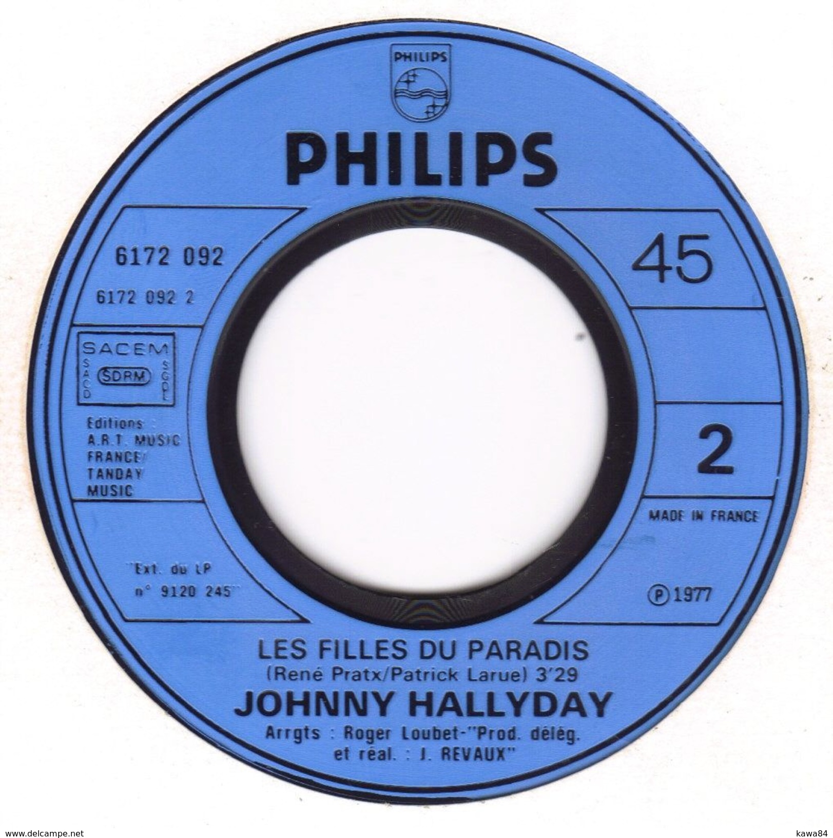 SP 45 RPM (7")  Johnny Hallyday / Pierre Billon "  J'ai Oublié De Vivre  " - Other - French Music