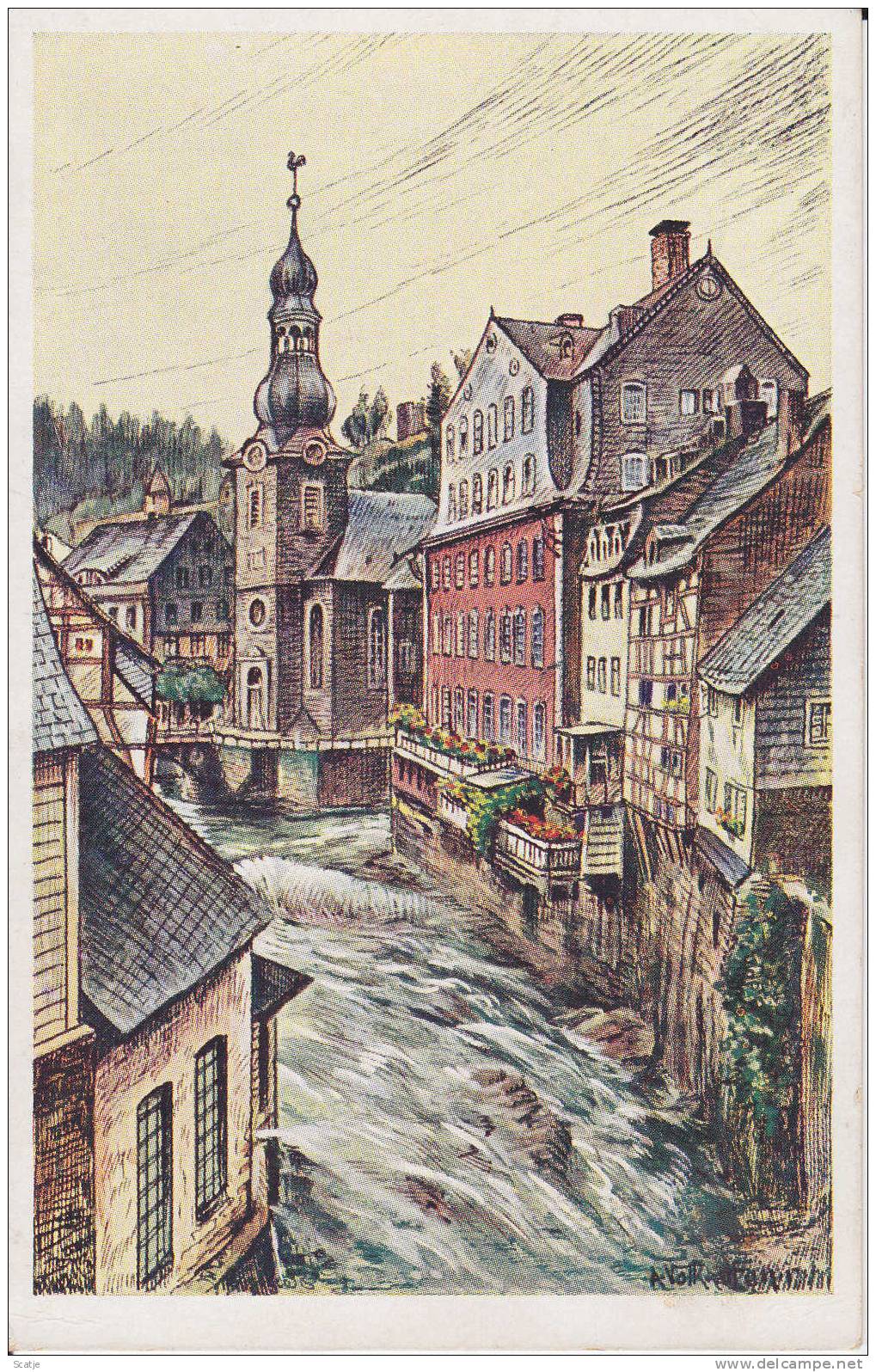 Monschau - Eifel - Stempel BPS4 1947 Naar Herk De Stad - Monschau