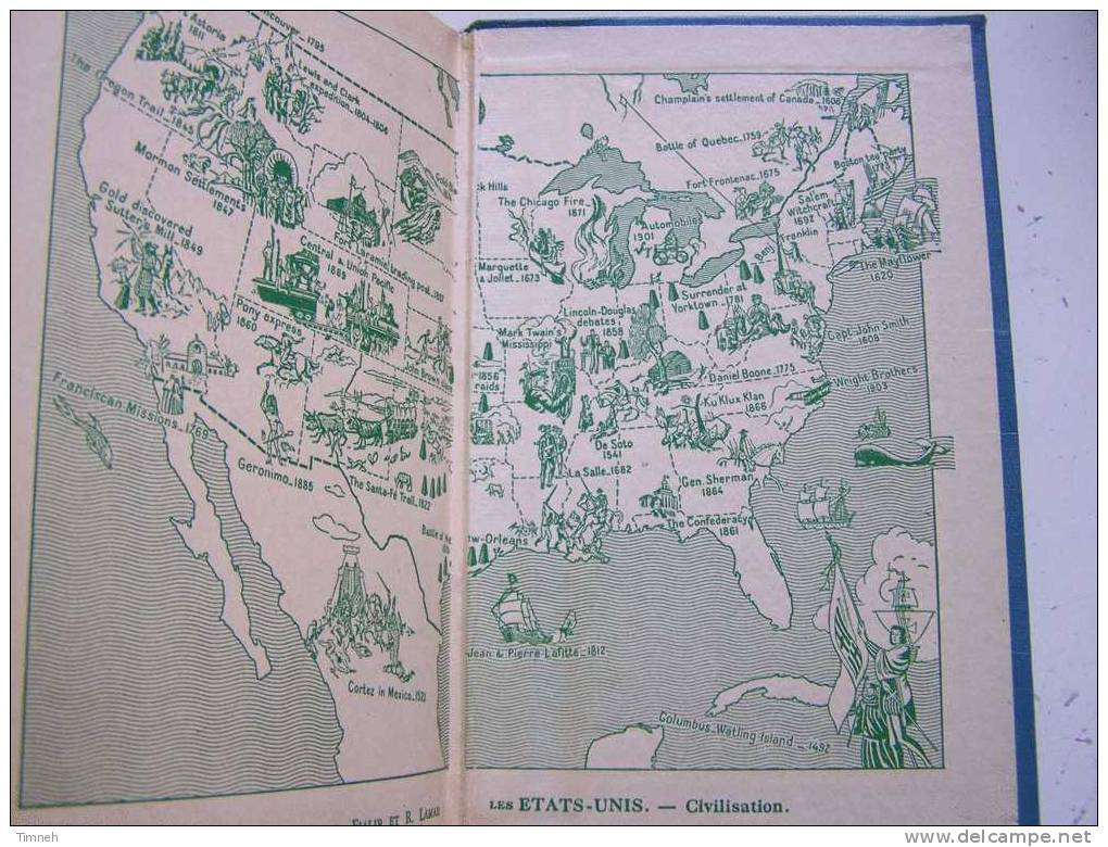 Les Etats-Unis - Civilisation - Carpentier-FIALIP Et Lamar - 1948 Librairie Hachette - L Anglais Vivant  - Histoire- - Lingua Inglese/ Grammatica