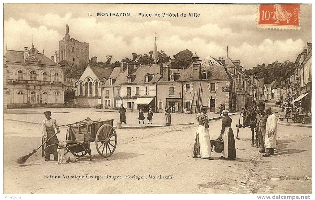 MONTBAZON - Place De L´Hôtel-de-Ville  (Attelage à Chien) - Montbazon