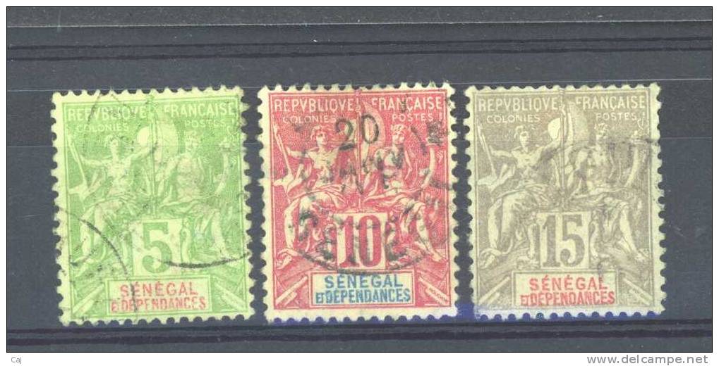 Sénégal  :  Yv  21-23  (o)            ,    N2 - Used Stamps