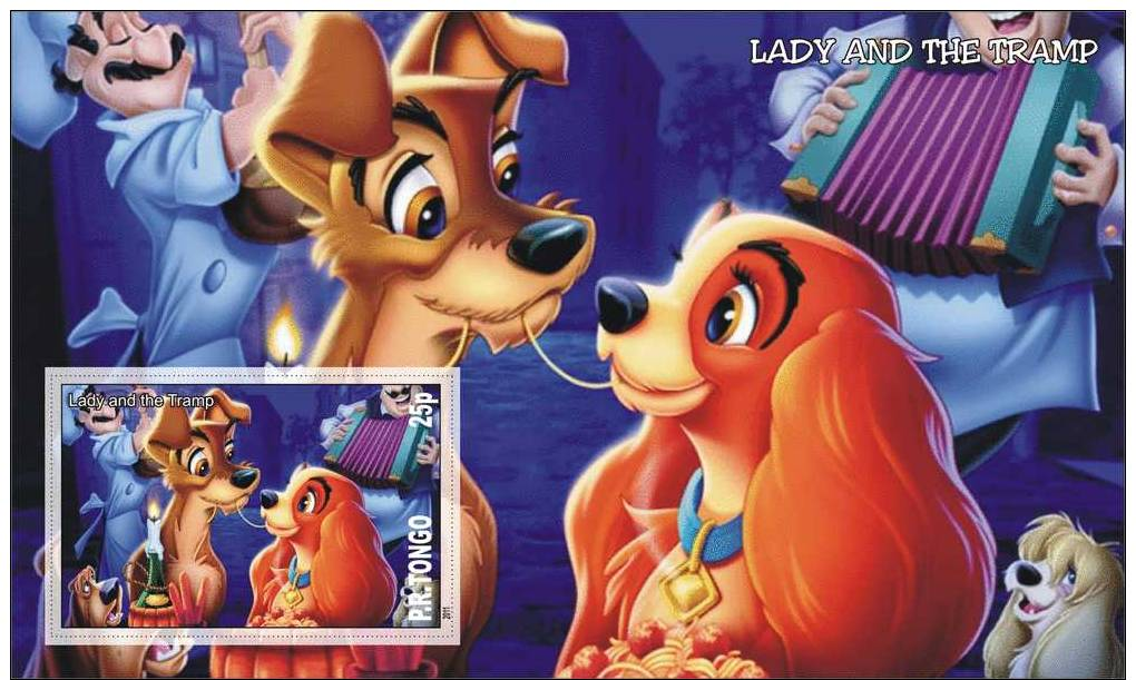 DISNEY  - Lady And The Tramp - THE MOVIE  Souvenir Sheet MNH Imperforated Cinderella - Disney