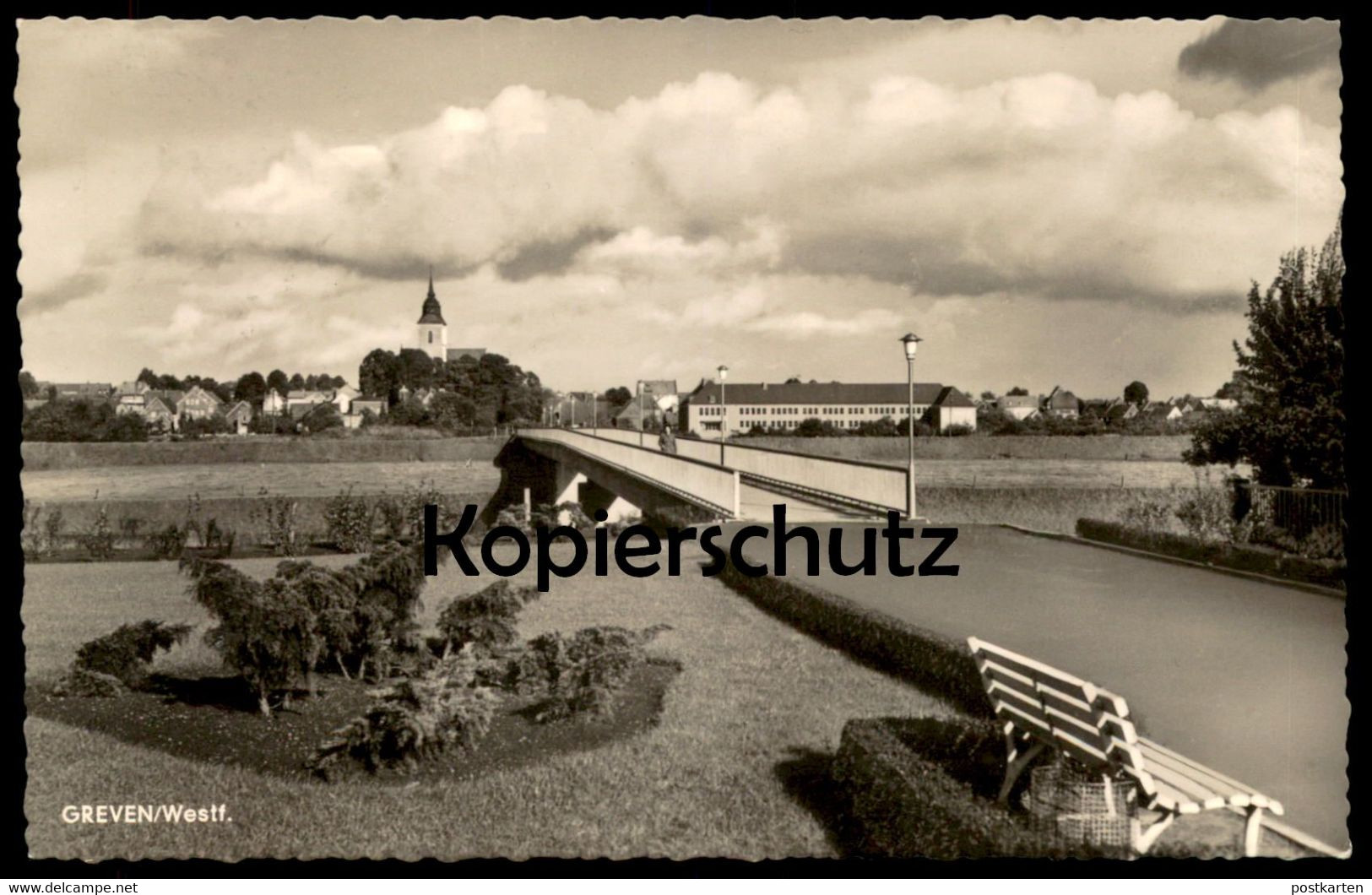 ÄLTERE POSTKARTE GREVEN WESTFALEN BRÜCKE ÜBER DIE EMS 1961 Bridge Pont Ansichtskarte AK Cpa Postcard - Greven