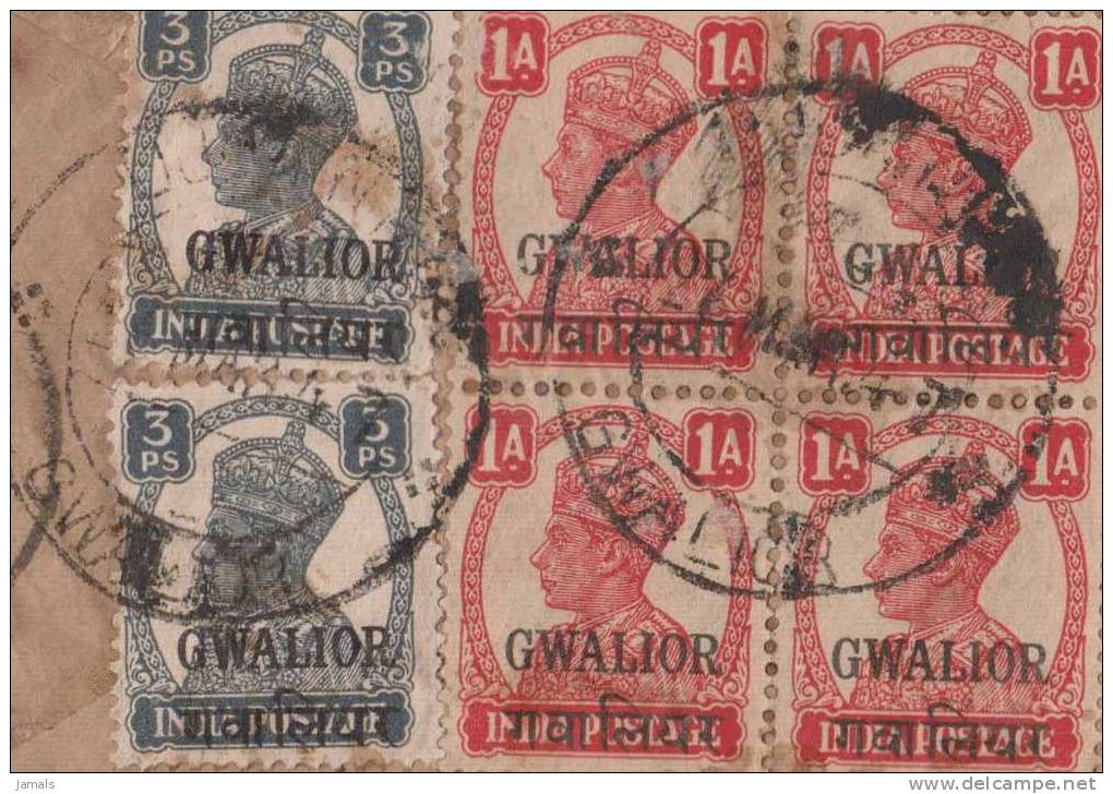 Br India King George VI, Princely State Gwalior Overprint, Registered Cover, India As Per The Scan - 1936-47 Roi Georges VI
