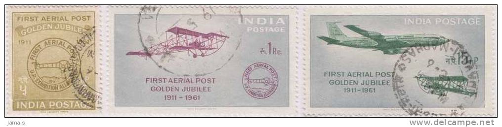 Fisrt Aerial Post Golden Jubilee, Aviation, Used, India - Usati