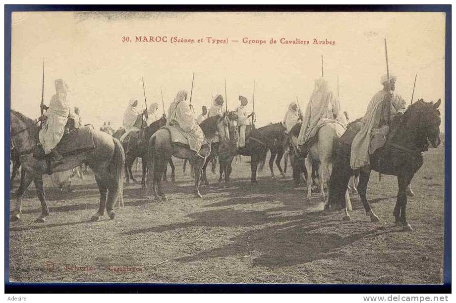 Marokko, MAROC (Scene Et Types) - Groupe De Cavaliers Arabes, Nicht Gelaufen Um 1905, Verlag: Krivrian-Casablanca - Sonstige & Ohne Zuordnung