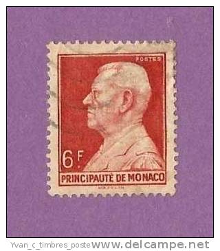 MONACO TIMBRE N° 283 OBLITERE PRINCE LOUIS II 6F ROUGE - Used Stamps