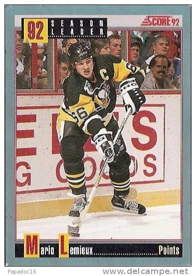 Carte / Card / Karte Hockey - 92 Season Leader : Mario Lemieux - 131 Points (n° 413) - [1992] - 1990-1999