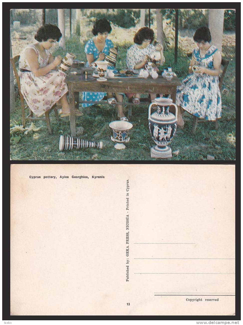 CYPRUS POTTERY AYIOS GEORGHIOS KYRENIA POSTCARD - D7656 - Chypre