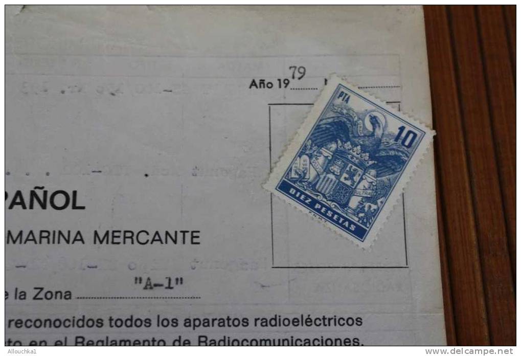 ESTADO ESPANOL SUBSECRETARIA  DE PESCA Y MARINA MERCANTE > INSPECCION RADIO MARITIMEA ZONA A CACHET 1979 RADIO TELEPHONE - Sin Clasificación