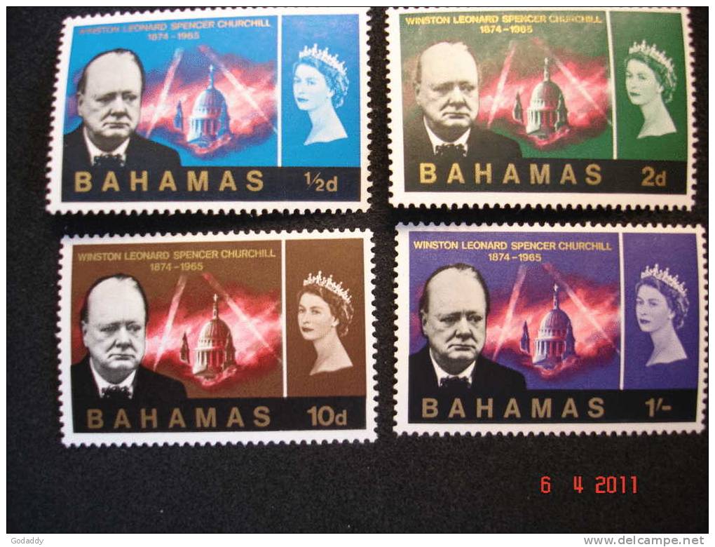 Bahamas 1965 Q. Elizabeth II  Churchill Set Of Four  MVVLH SG 267-270 - 1963-1973 Autonomie Interne