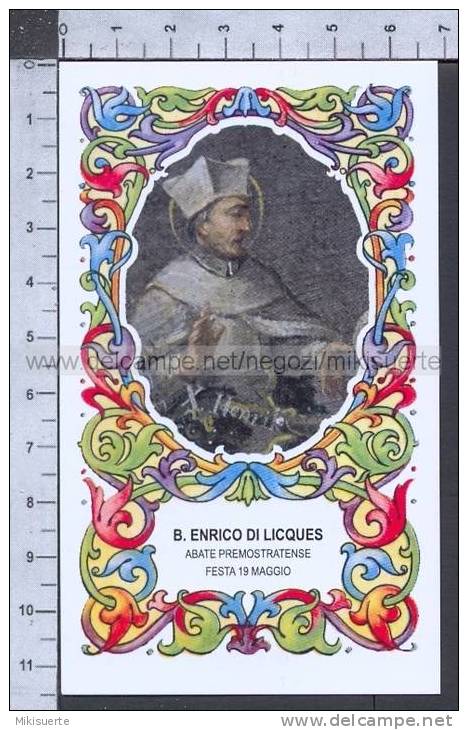 Xsa-66-21 BEATO ENRICO DI LICQUES ABATE PREMOSTRATENSE SAN MARTINO DI LAON Santino Holy Card - Religione & Esoterismo