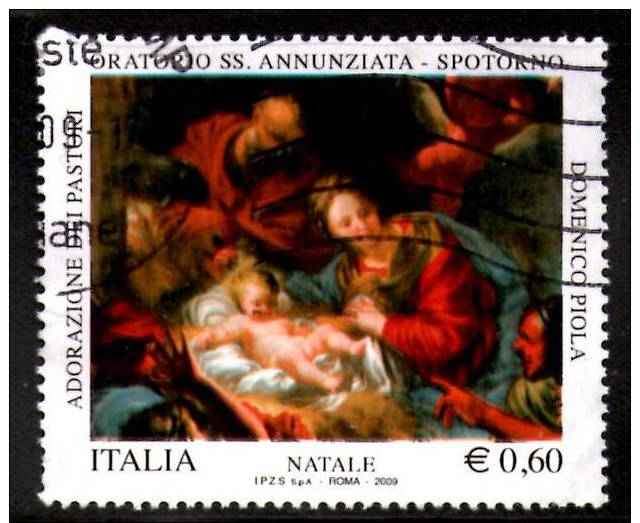 Italia - Italy - 2009 - Natale - Piola Adorazione Dei Pastori 0,60 - 2001-10: Oblitérés