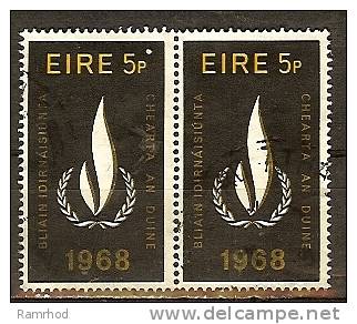 IRELAND 1968 Human Rights Year. - 5d Human Rights Emblem  FU PAIR - Usati