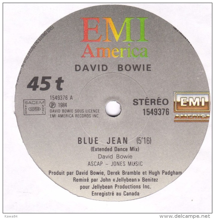 MAXI 45 RPM (12")  David Bowie / Iggy Pop  "  Blue Jean  " - 45 Rpm - Maxi-Singles