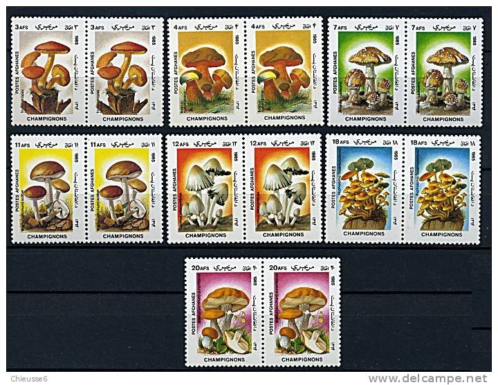 Afghanistan ** N° 1276 à 1282 (paires Verticales) - Champignons (lot 3) (19 P3) - Afghanistan