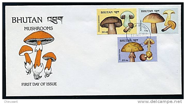 Bhoutan Ob N° 832 à 834 - Env. 1er Jour -Champignons (lot 6) (19 P12) - Bhutan